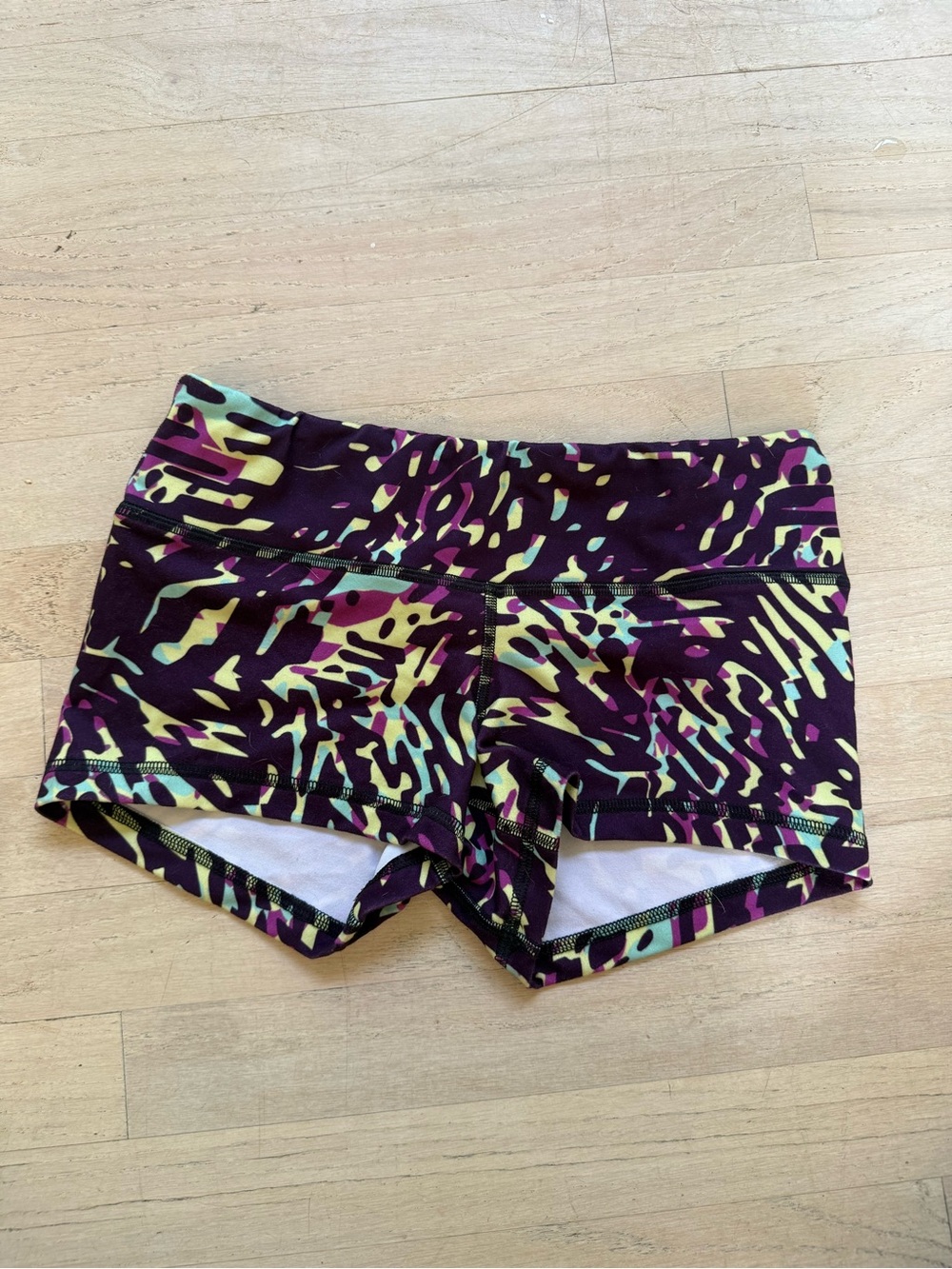 Fleo Purple Multi Print Athletic Shorts
